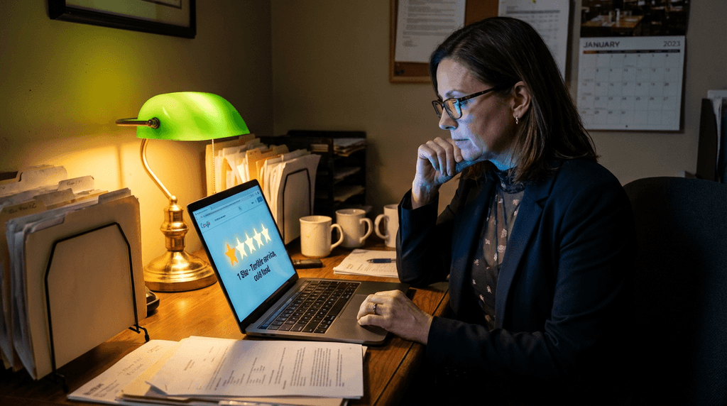 Responding to review on laptop